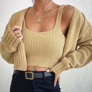 Cozy Knit Tank and Cardigan Set